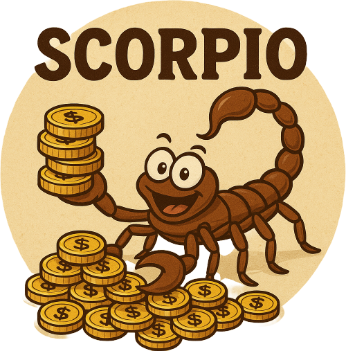 Lucky Scorpio with Gold Coins